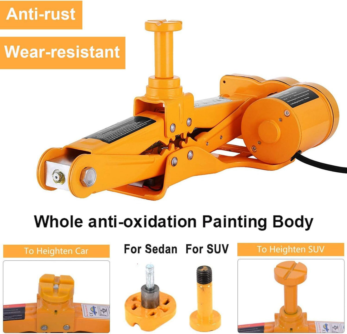 3 Ton 12V Electric Scissor Lift Jack Set with Double Saddles I6063