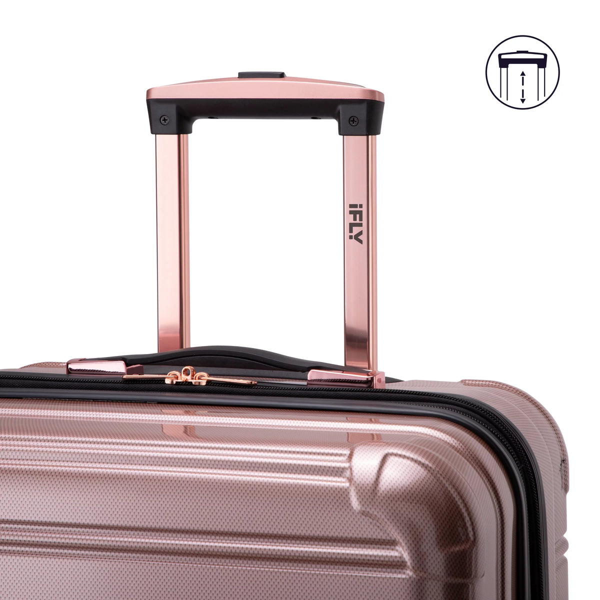 3 Piece Hardside Luggage Set, 20" Carry-on, 24" and 28" Checked, Rose Gold O936