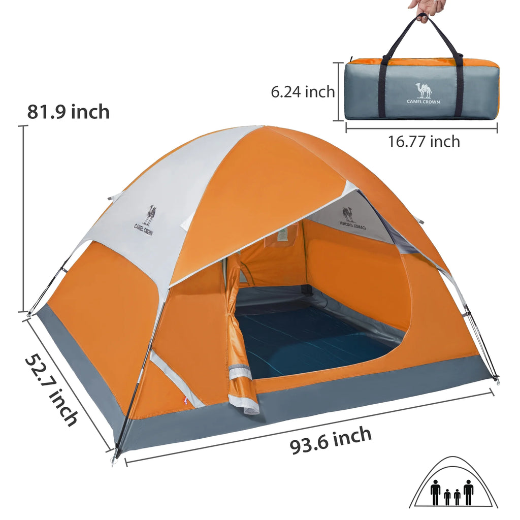 3-4 Person Waterproof Lightweight Dome Camping Tent with Carry Bag L979