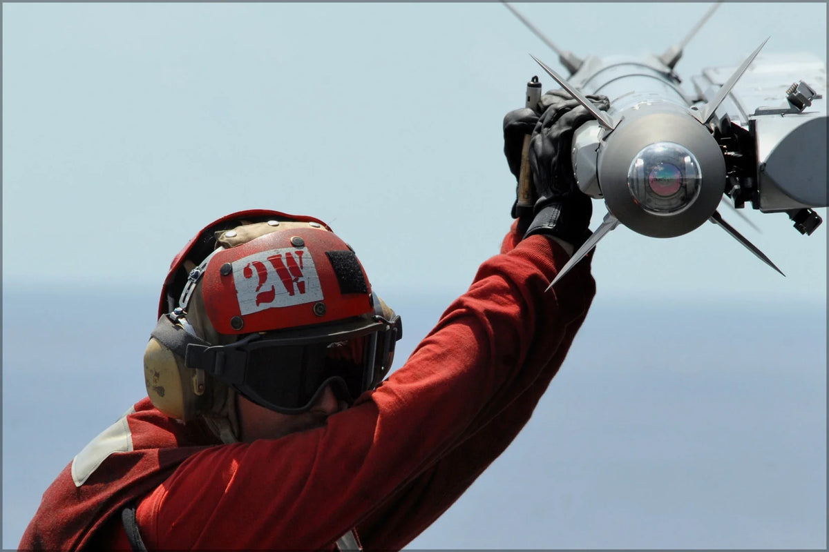24"x36" Gallery Poster of AIM-9X Sidewinder Missile on FA-18E Hornet L2370