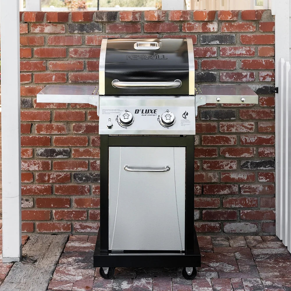 2-Burner Propane Gas Grill with 2 Foldable Shelves M8238