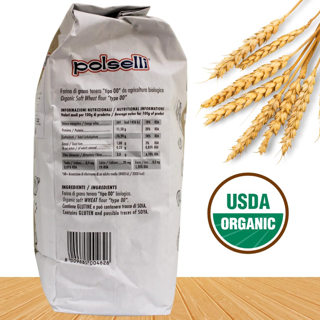 11 lbs (5 kg) Organic Double Zero Flour U664688