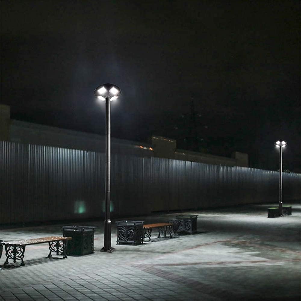 100W LED Solar Post Light IP65 Waterproof 6500K Dusk to Dawn with Remote E1719