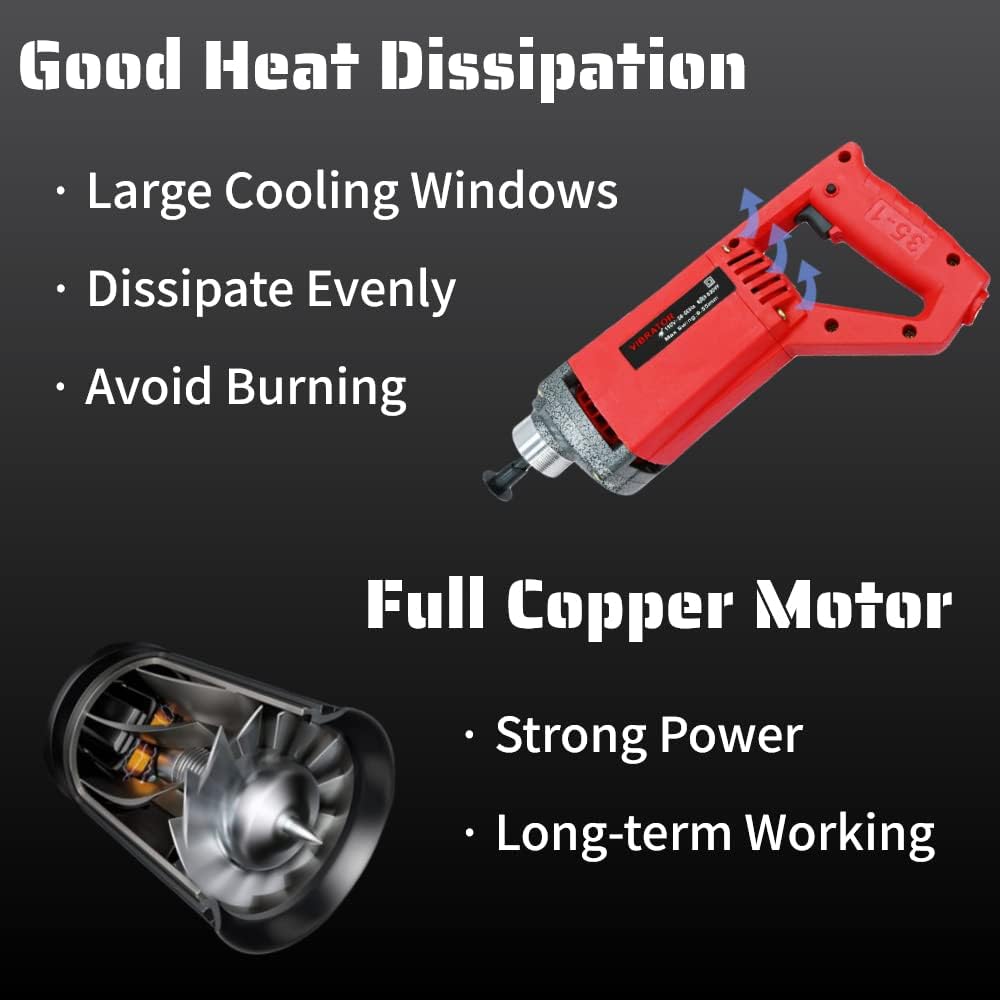 Electric Concrete Vibrator 110V 800W Hand Held 1.2M Hose Pack of 2 K7236