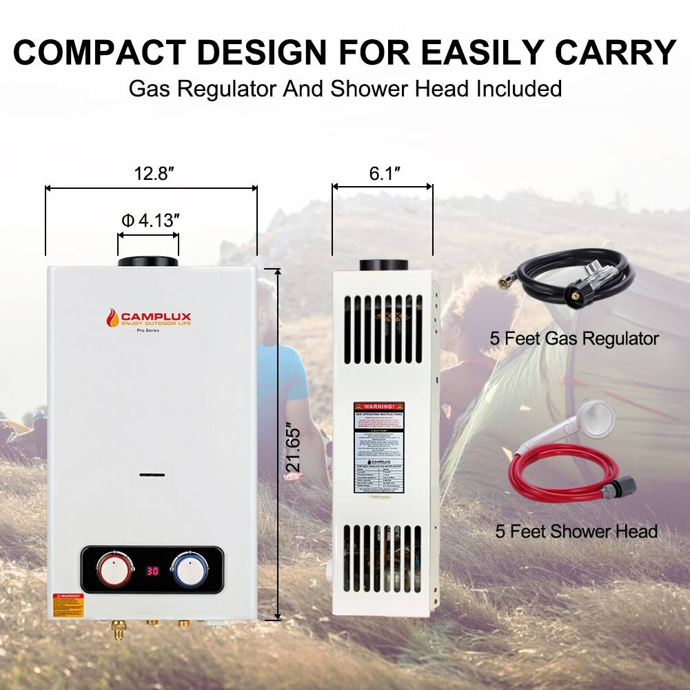 2.64 GPM 10 in. L Outdoor Liquid Propane Portable Tankless Water Heater T2171