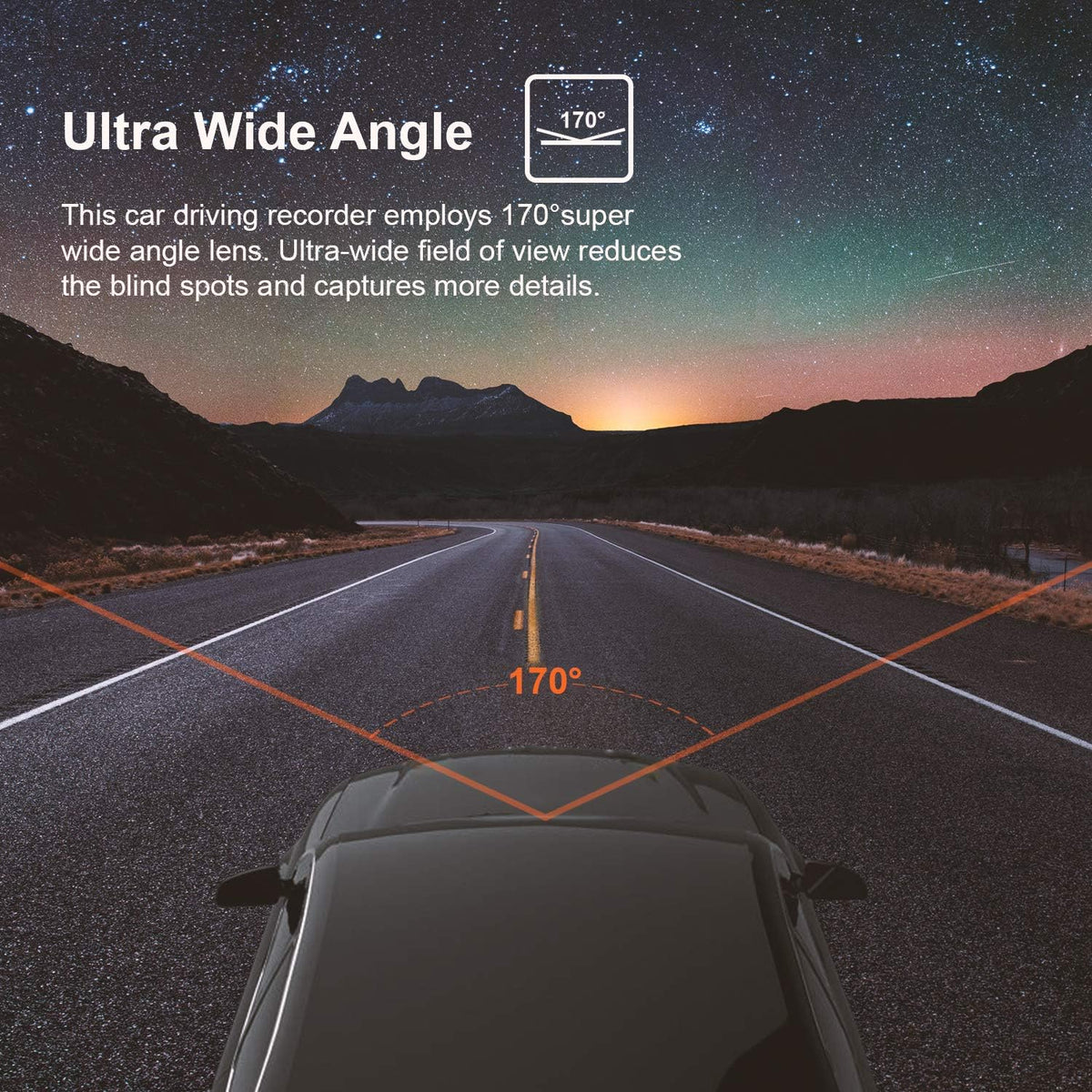 2.4 LCD Screen 170° Wide Angle Dash Cam, Pack of 2 K589