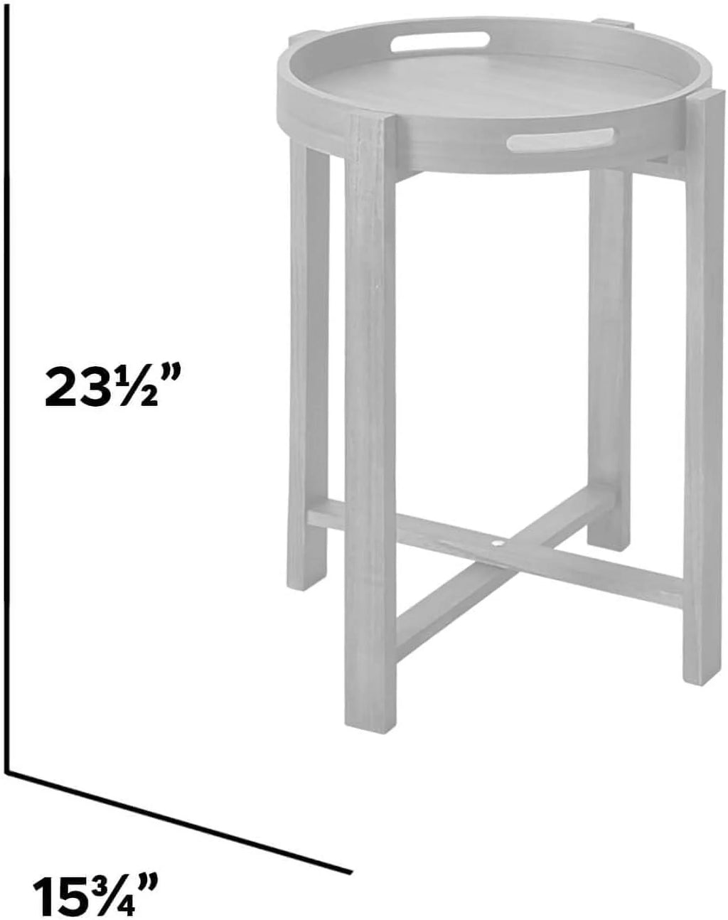 15” Round Wooden Side Tray Table X8921