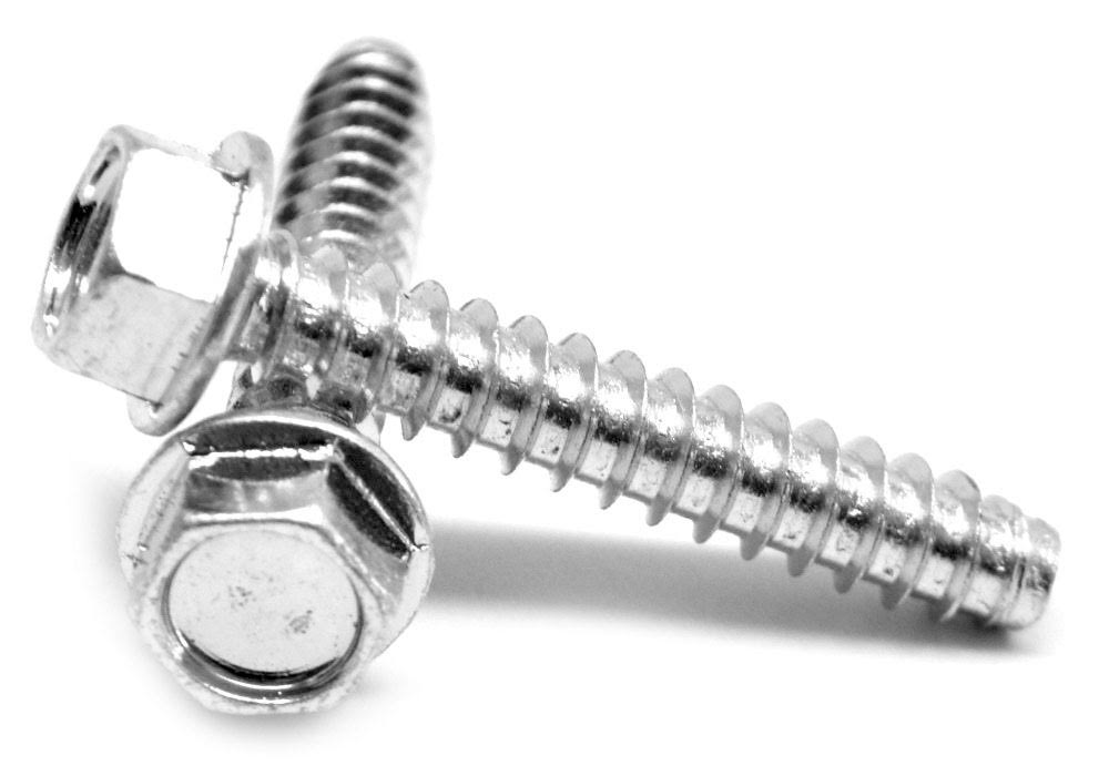 1/4-14 x 1 1/4 Sheet Metal Screw Hex Washer Head Type B Low Carbon Steel Zinc Plated Pk 1000 U12123