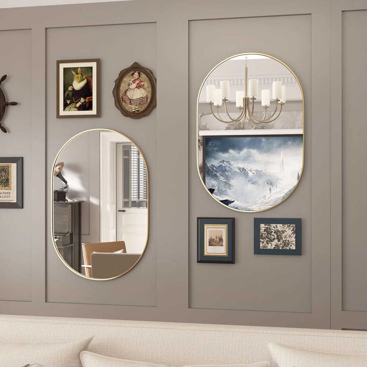 2 Pieces Oval Mirror U602
