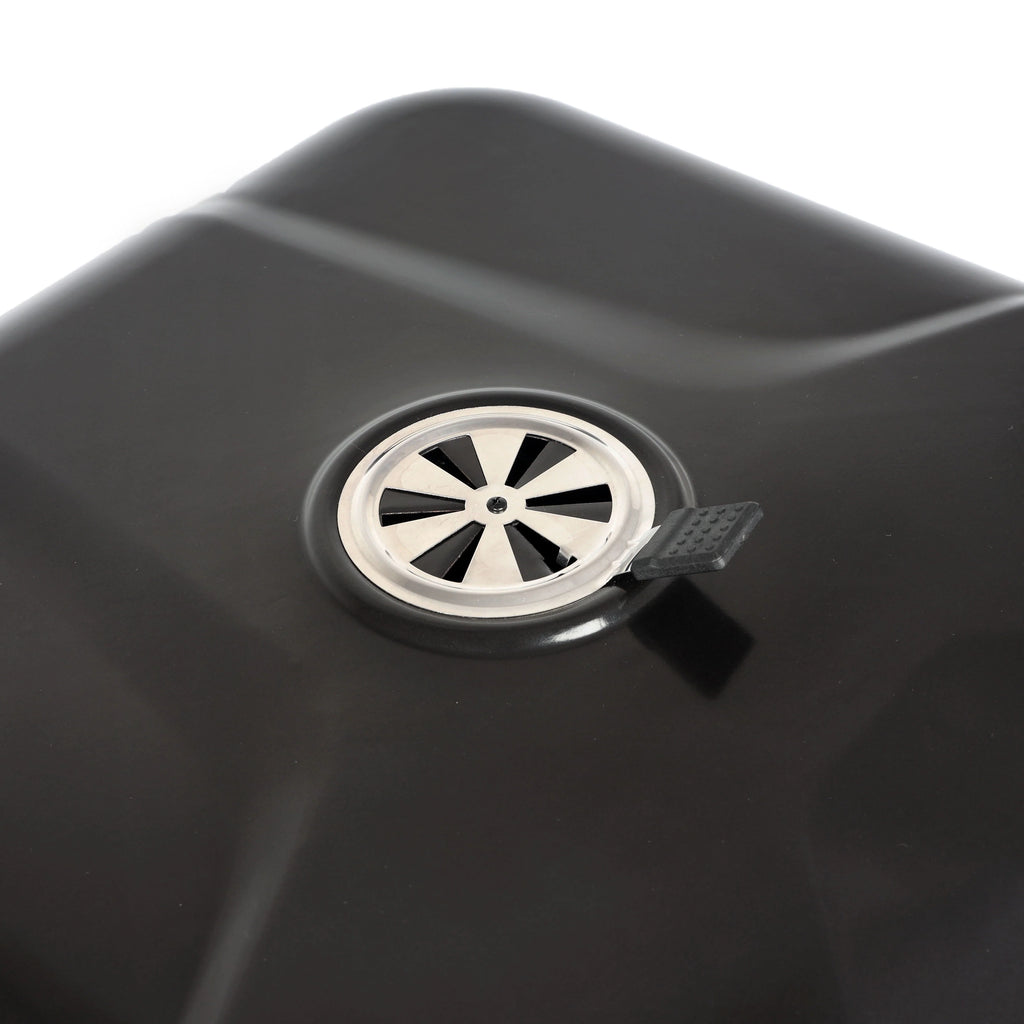 22 Square Steel Charcoal Grill with Foldable Side Shelf, Black M559014