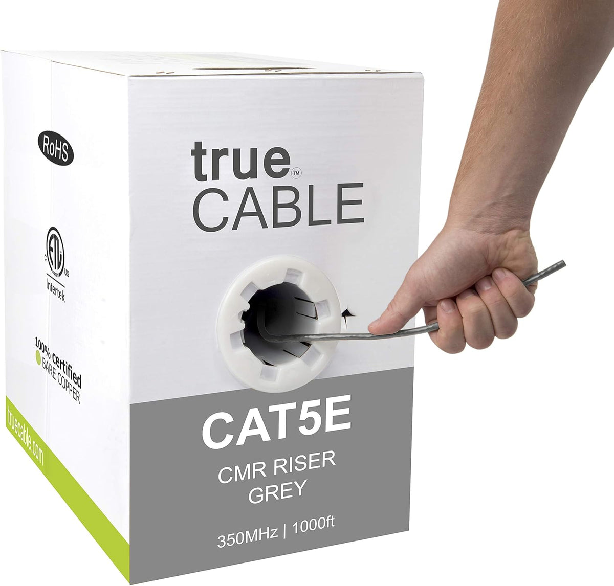 1000ft Gray 24AWG 4 Pair Solid Bare Copper Bulk Ethernet Cable C55720