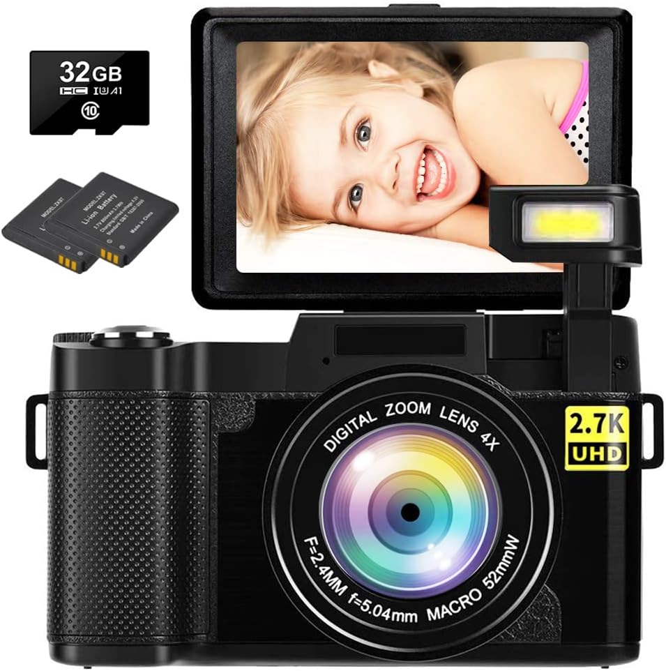 2.7K 30MP Full HD Digital Camera with Retractable Flash and 3 Inch Flip Screen L6311