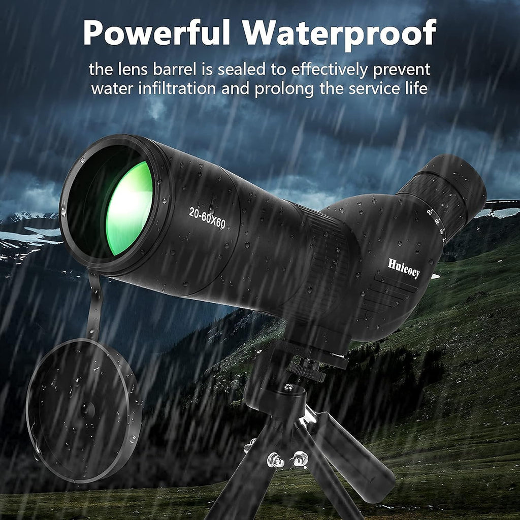 20-60x60mm Zoom Spotting Scope with Tripod, Phone Adapter, Carry Bag P238