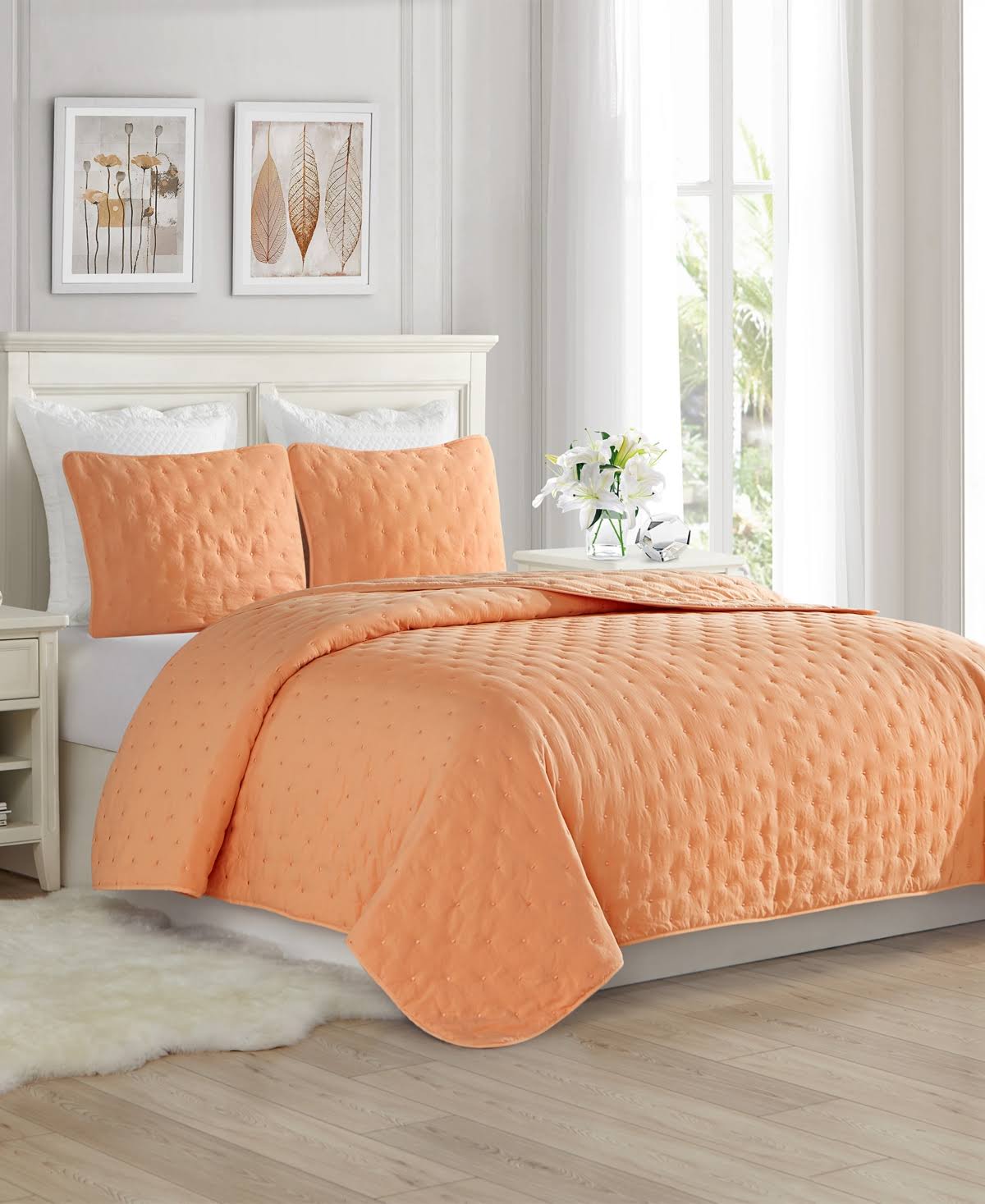 3PC Lightweight Quilt Bed Set - Mint - Full/Queen O462809