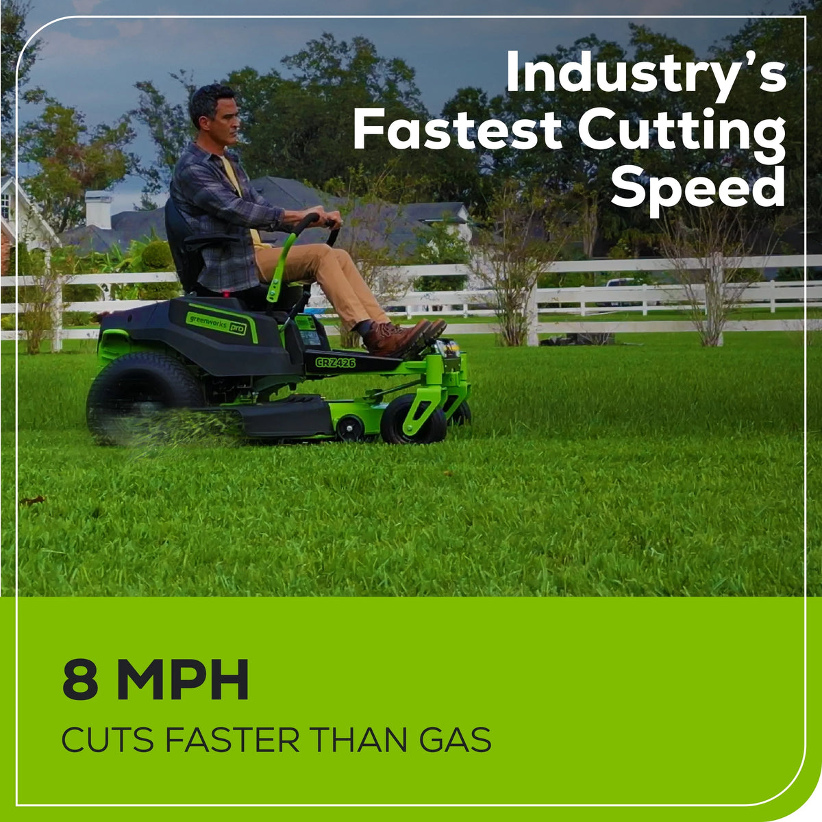 60V 42” Cordless Battery Zero Turn Riding Lawn Mower with 8Ah Batteries U219726