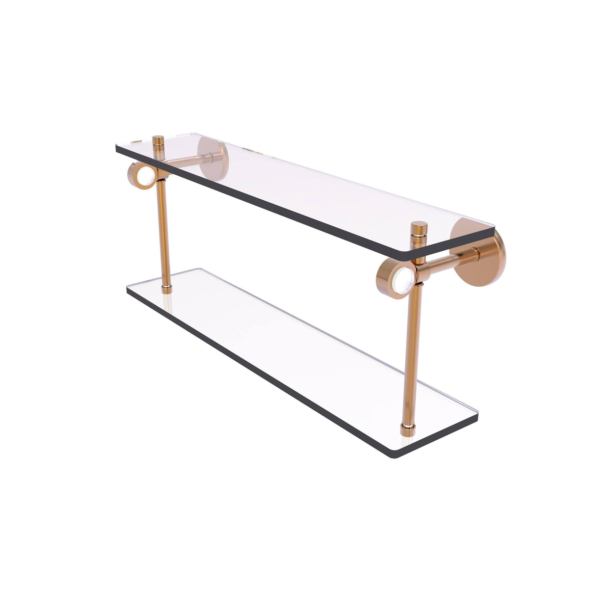 22 in. Two Tiered Glass Shelf Brushed Bronze S412575