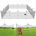 10 Panels Rustproof Metal Garden Fence with Ground Stakes J452019