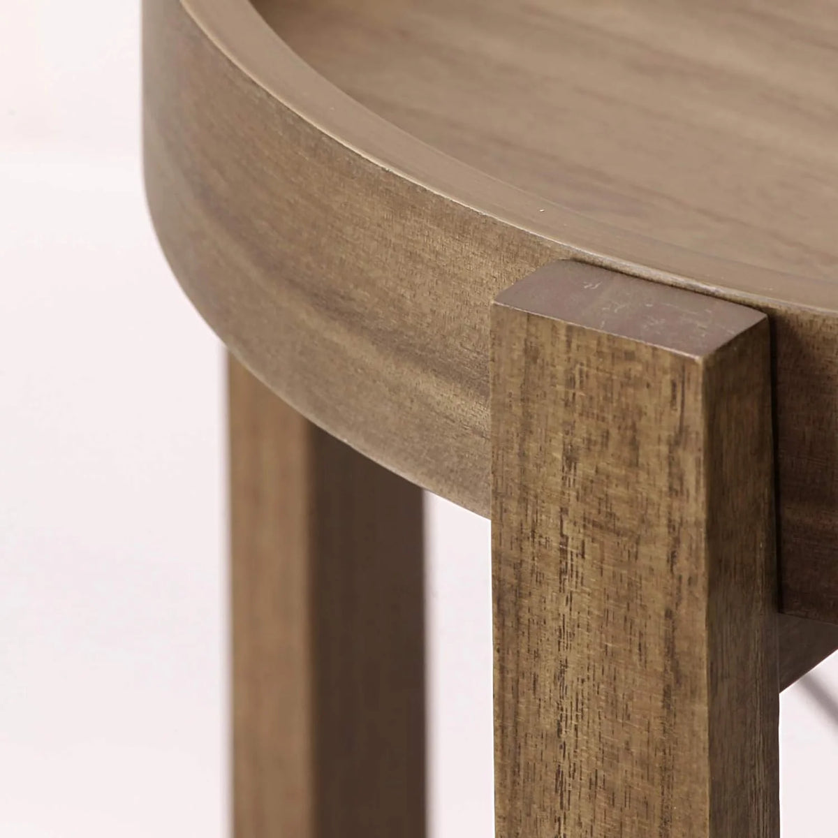 15” Round Wooden Side Tray Table X8921