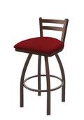 25x22 Low Back Swivel Counter Stool with Bronze Finish and Graph Ruby Seat R999