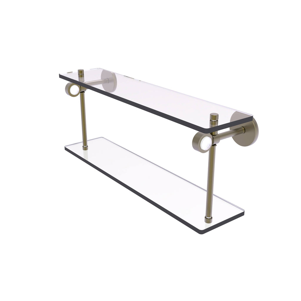22 in. Two Tiered Glass Shelf Brushed Bronze S412575