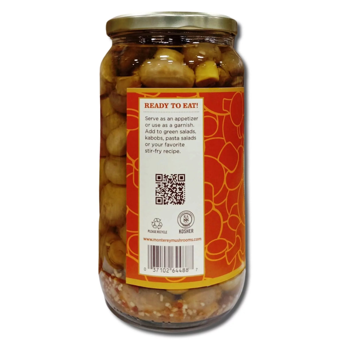 32 Ounce Garlic Marinated Mushrooms Pack of 2 N12824