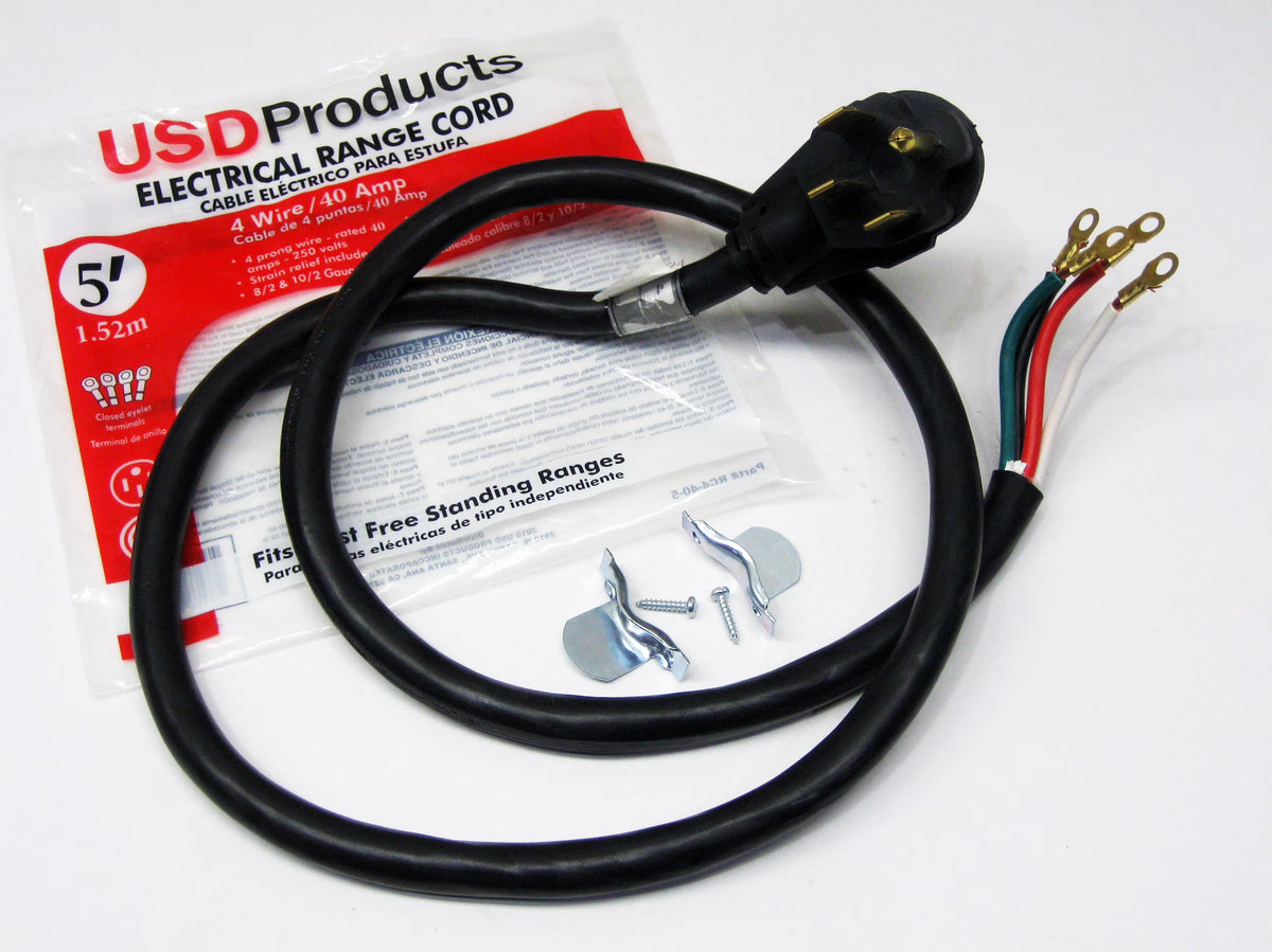 4 Prong Electric Range Oven Power Cord 40 Amp 5' Foot V940