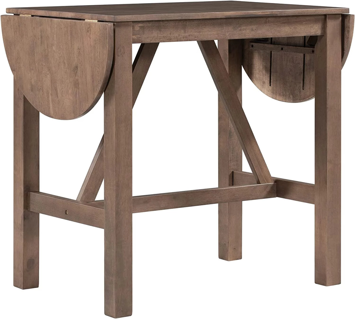 3-Piece Wood Counter Height Dining Table Set with 2 Upholstered Chairs and Drop Leaf P68683