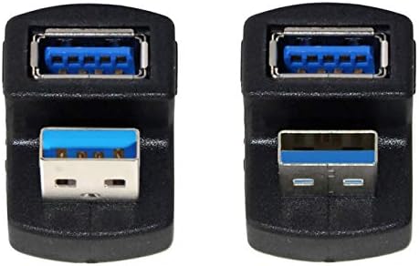 1 Set Up & Down Angled USB 3.0 Adapter A Male to Female Extension 180 Degree 5Gbps T49744
