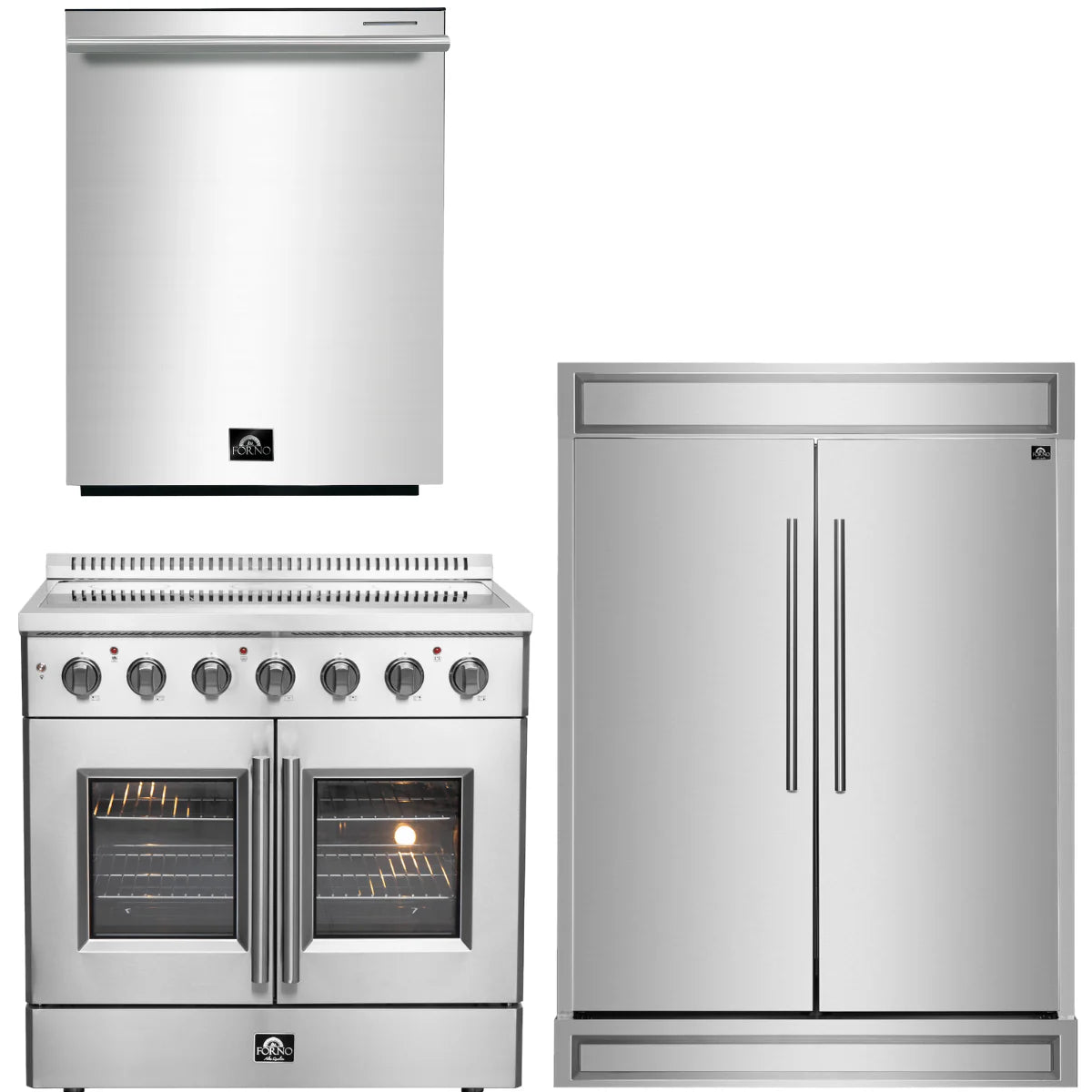 36 Electric French Door Range, Refrigerator and Dishwasher N97845