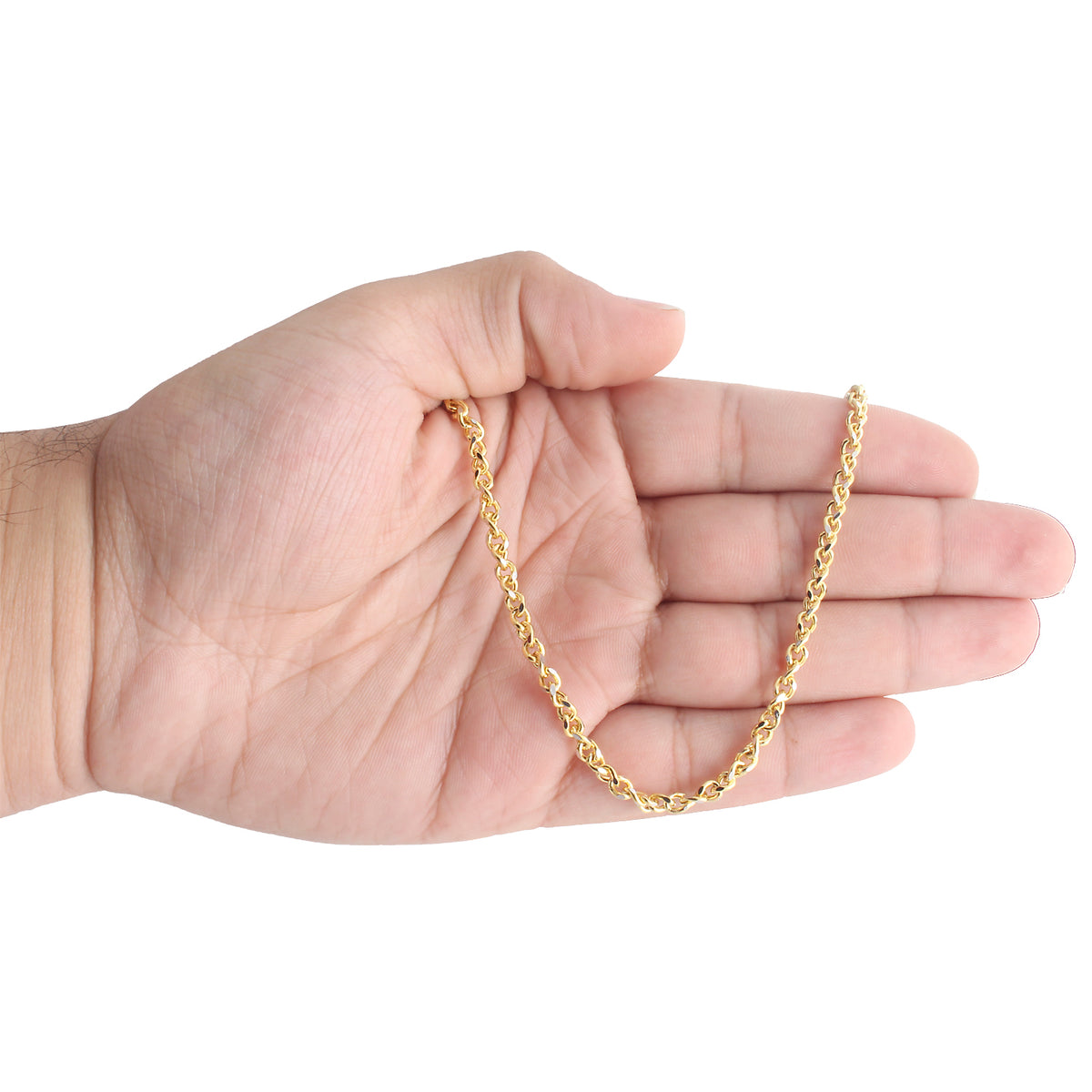18 Inch Yellow Gold Twisted Curb Chain Necklace I4782