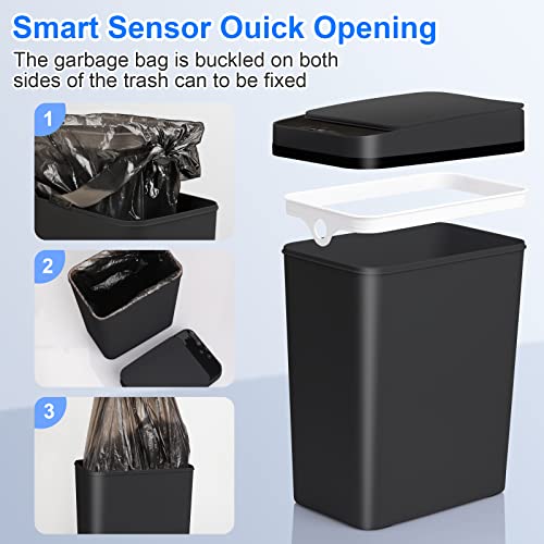 2 Pack 2.2 Gallon Touchless Motion Sensor Trash Can Z876