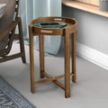 15” Round Wooden Side Tray Table X8921