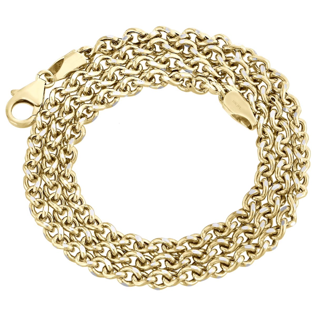 18 Inch Yellow Gold Twisted Curb Chain Necklace I4782