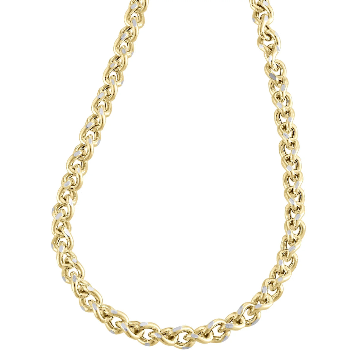 18 Inch Yellow Gold Twisted Curb Chain Necklace I4782