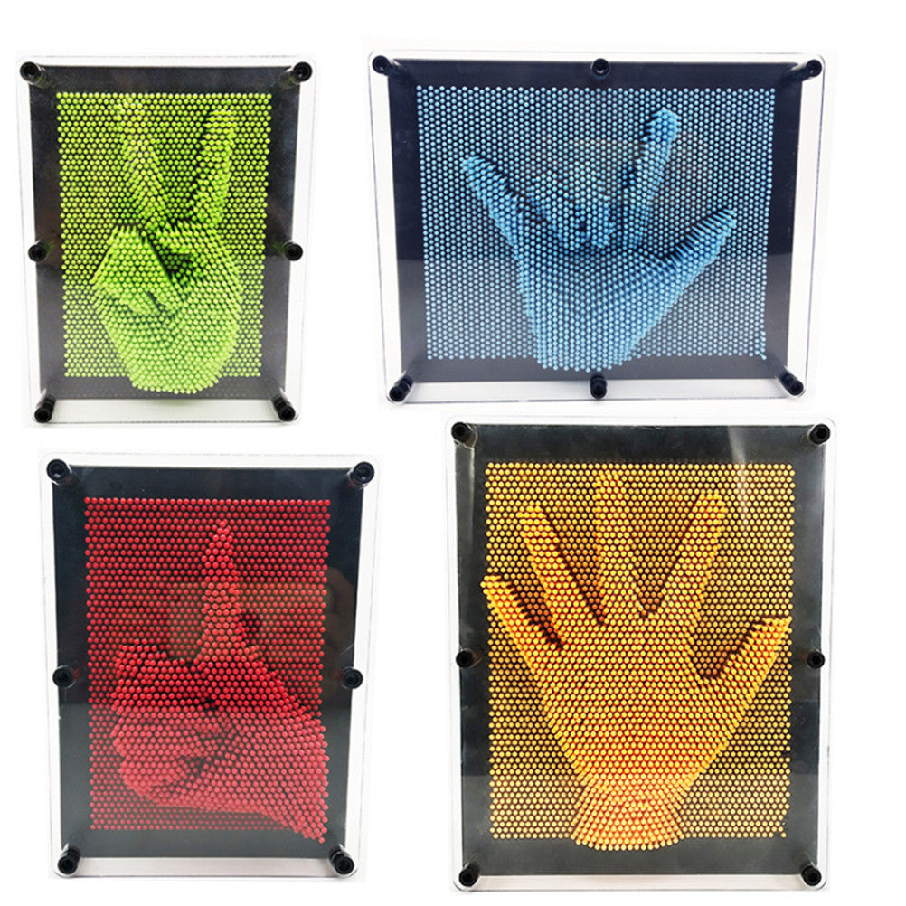 3D Pin Art Sculpture Hand Model Board Desktop Toy N4717