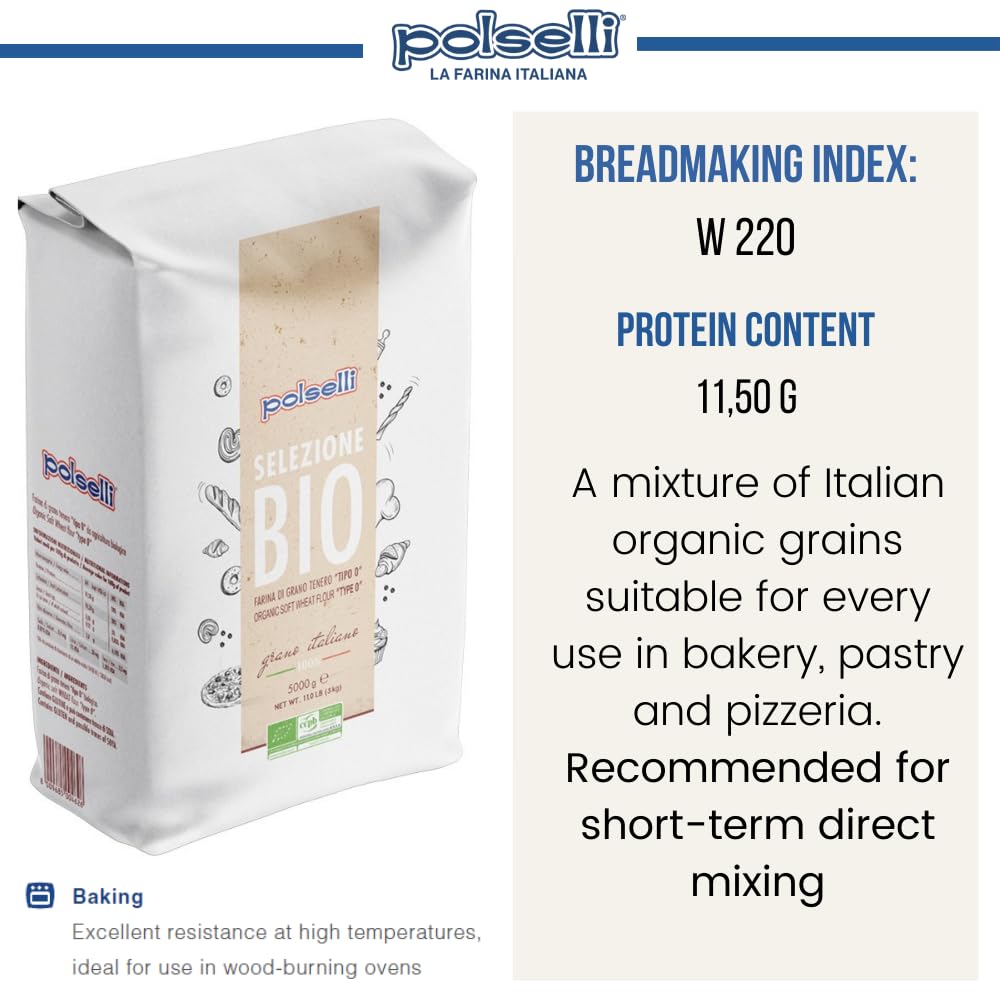 11 lbs (5 kg) Organic Double Zero Flour U664688