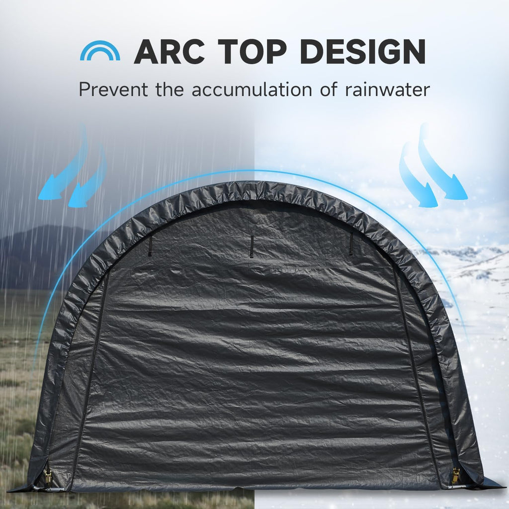 12 x 24 FT Heavy Duty Carport with All-Steel Metal Frame Q410764