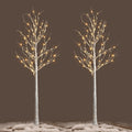 2 Pack 6 Feet Prelit White Artificial Christmas Trees H27525