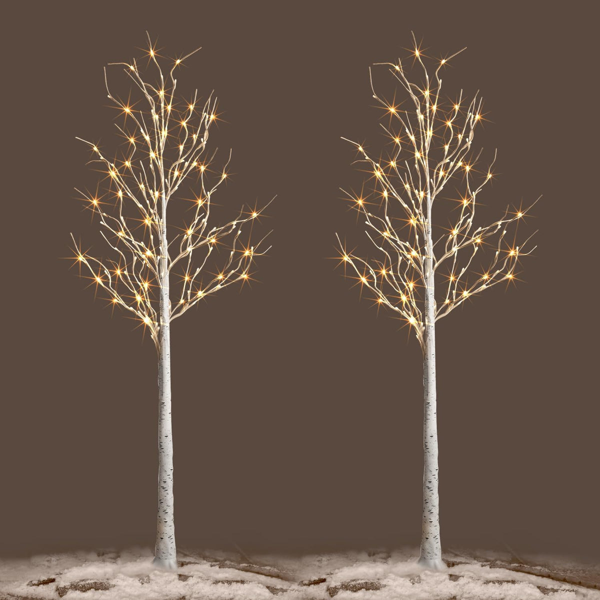 2 Pack 6 Feet Prelit White Artificial Christmas Trees H27525