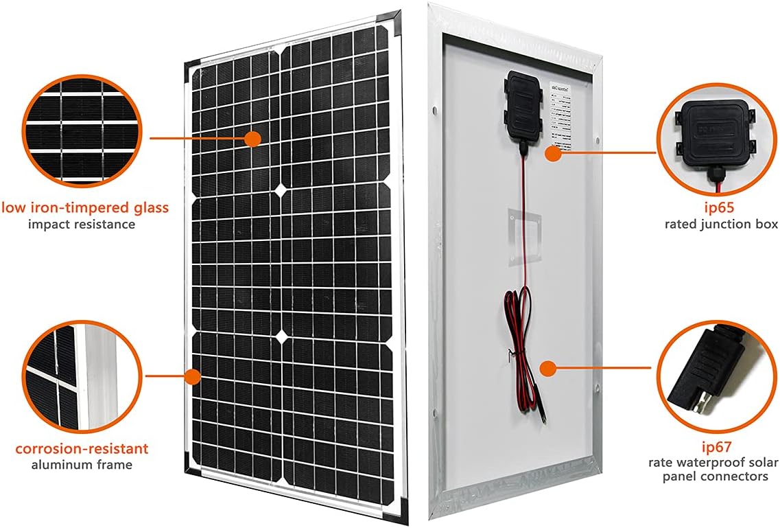 30W 12V Solar Panel with Mounting Bracket M163