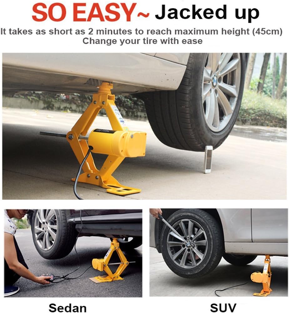 3 Ton 12V Electric Scissor Lift Jack Set with Double Saddles I6063
