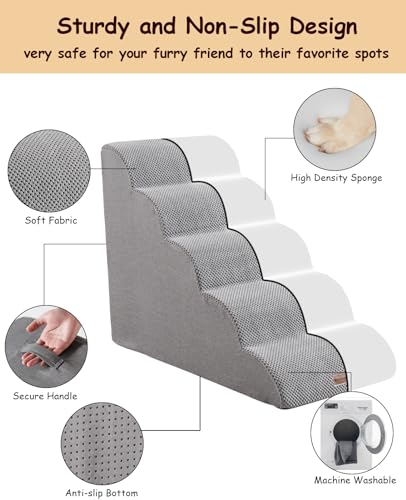 3 Steps Non-Slip Pet Stairs for Bed Y97314