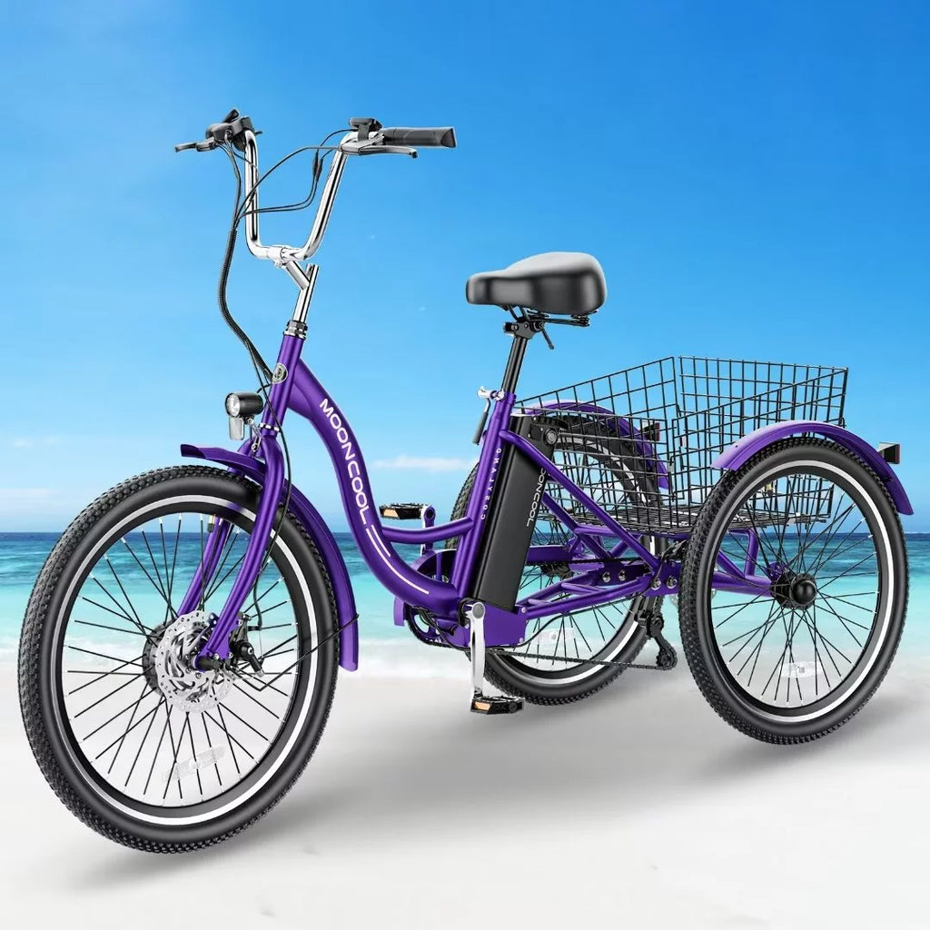 24Inch Adult Electric Tricycles 3 Wheel Electric Bike, 15.5 mph 500W Electric Trikes, 7-Speed, 36V Removable Lithium Battery R565703