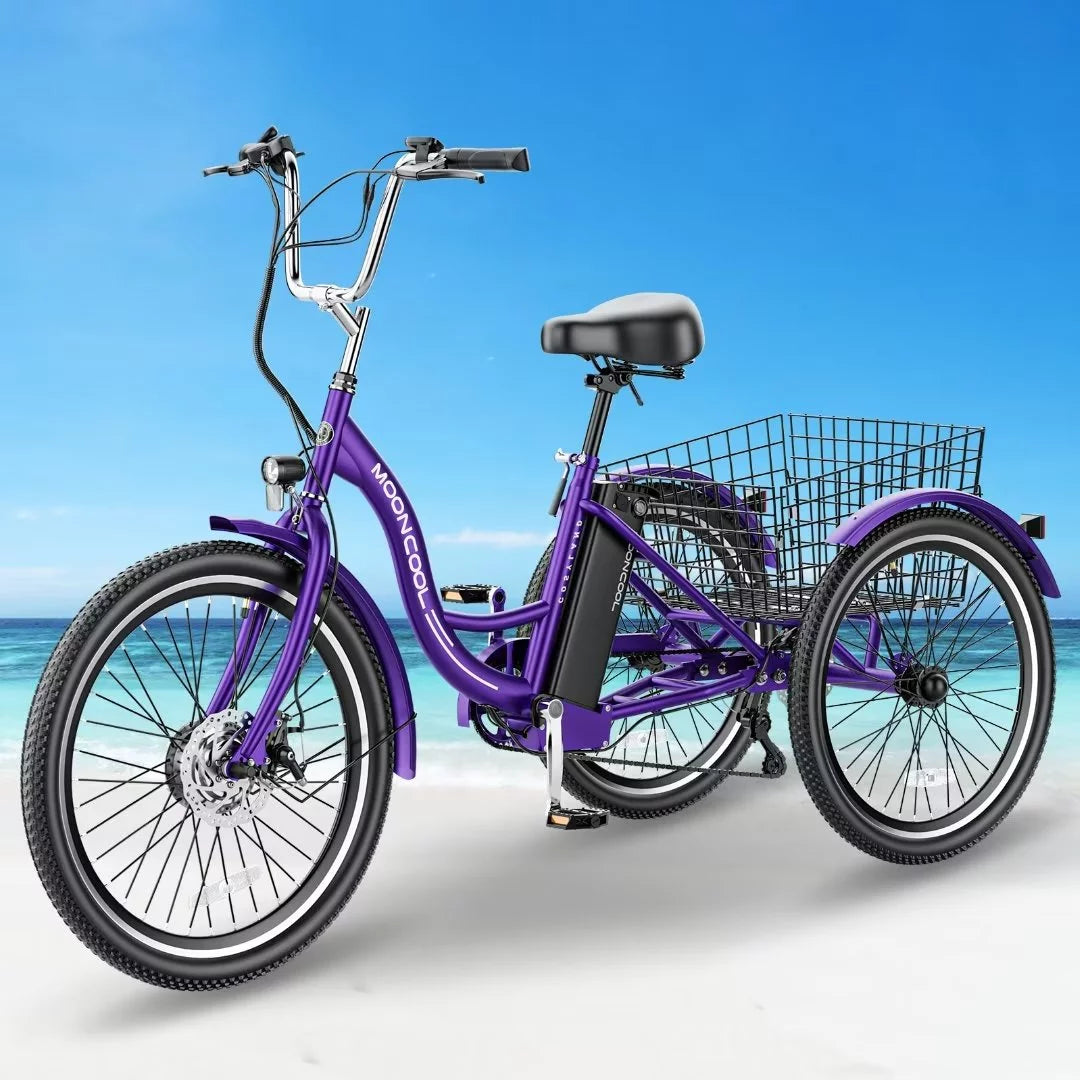 24Inch Adult Electric Tricycles 3 Wheel Electric Bike, 15.5 mph 500W Electric Trikes, 7-Speed, 36V Removable Lithium Battery R565703