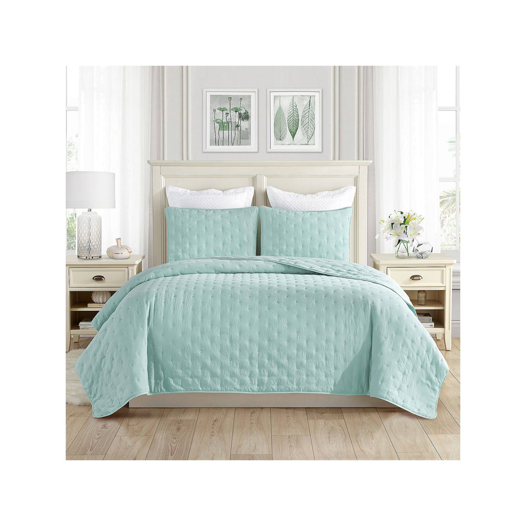 3PC Lightweight Quilt Bed Set - Mint - Full/Queen O462809