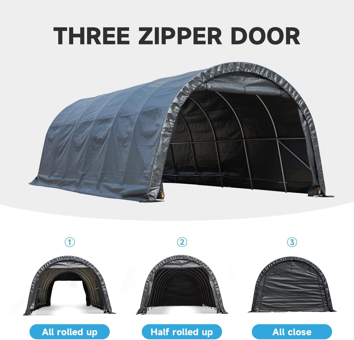 12 x 24 FT Heavy Duty Carport with All-Steel Metal Frame Q410764