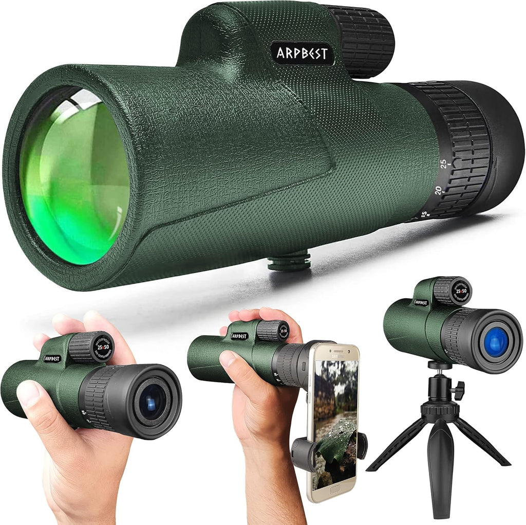 25X50 High Definition Monocular Telescope with Smartphone Holder & Tripod G99026