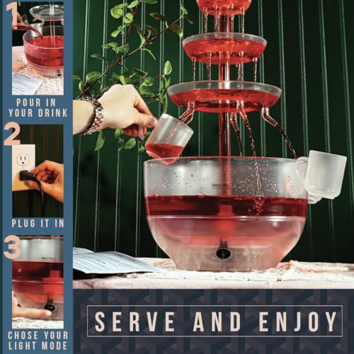 1.5 Gal 3 Tier LED Drink Fountain with 4 Reusable Cups Z145905