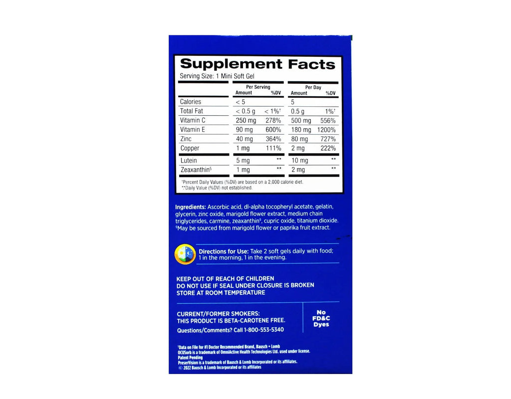 210 Dietary Softgels Vision Supplement K46675