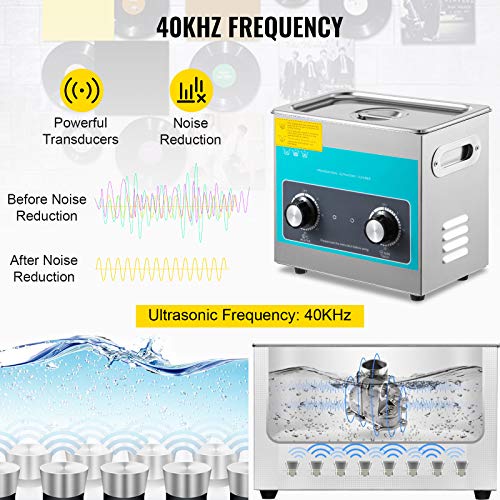 3L 40kHz 304 Stainless Steel Ultrasonic Cleaner P65717